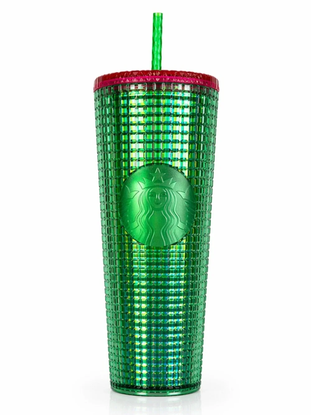 NEW Starbucks Studded Tumbler 24oz Cold Cup Holiday Christmas Red Lid Straw